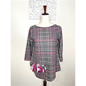 MAMATAYOE size M Flannel Tunic 3/4 Sleeves Designed in Spain Made in Portugal